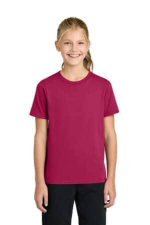 FLUSH PINK FLUSH PINK PC43Y port & co youth easy cotton tee