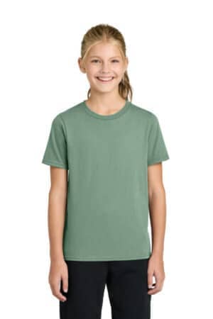 LAUREL GREEN LAUREL GREEN PC43Y port & co youth easy cotton tee