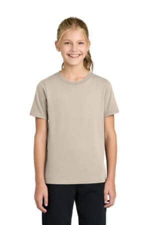 LIGHT SAND PC43Y port & co youth easy cotton tee