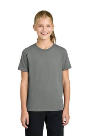 MEDIUM GREY PC43Y port & co youth easy cotton tee