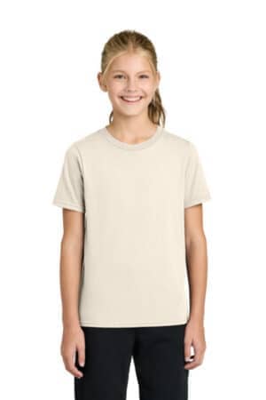 NATURAL PC43Y port & co youth easy cotton tee