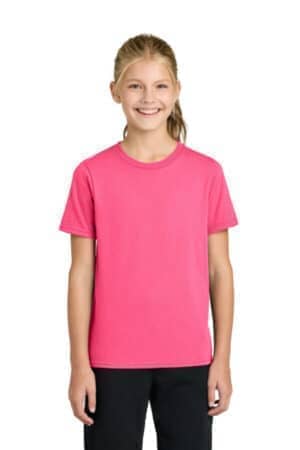 NEON PINK NEON PINK PC43Y port & co youth easy cotton tee