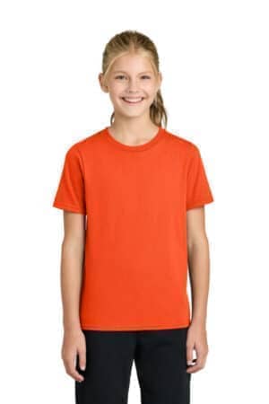 ORANGE PC43Y port & co youth easy cotton tee