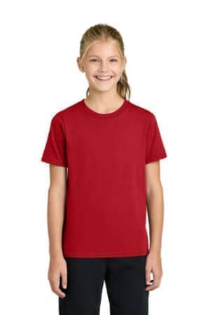 RED PC43Y port & co youth easy cotton tee