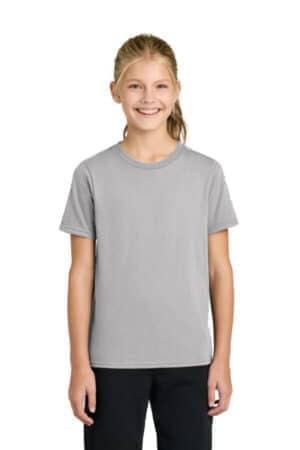 SILVER PC43Y port & co youth easy cotton tee