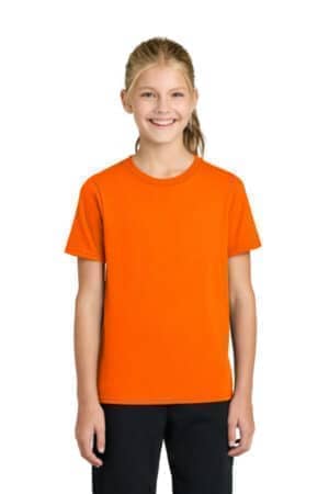 S. ORANGE S. ORANGE PC43Y port & co youth easy cotton tee