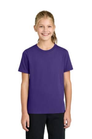 TEAM PURPLE PC43Y port & co youth easy cotton tee