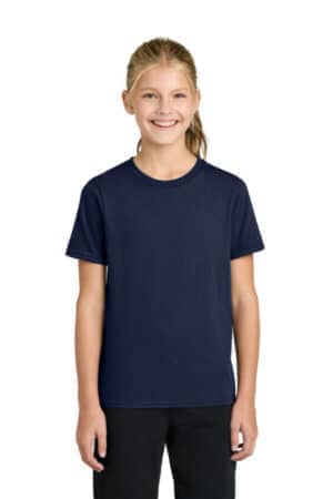 TRUE NAVY PC43Y port & co youth easy cotton tee
