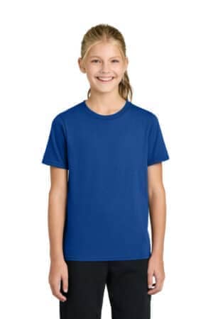 TRUE ROYAL PC43Y port & co youth easy cotton tee