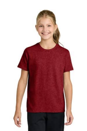 VINTAGE RED PC43Y port & co youth easy cotton tee