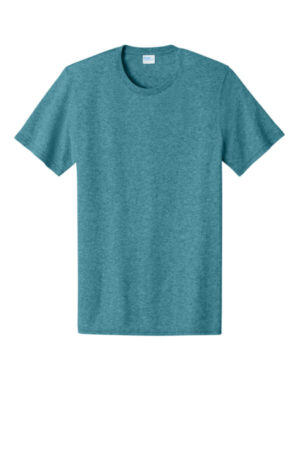 VIVID TEAL HEATHER PC43 port & company easy cotton tee