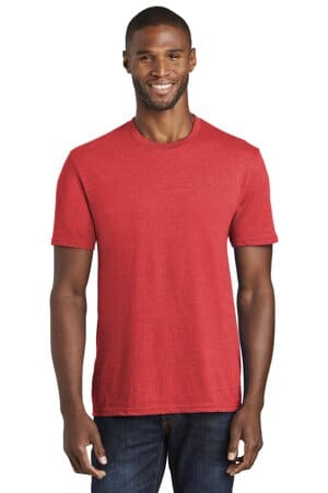 BRIGHT RED HEATHER PC455 port & company fan favorite blend tee