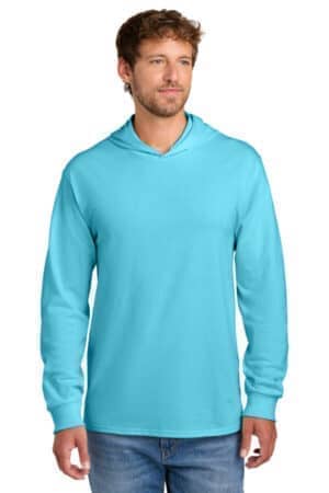PC54H port & co core cotton pullover hooded tee