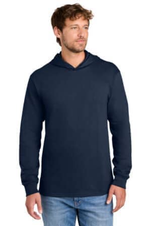 TRUE NAVY PC54H port & co core cotton pullover hooded tee