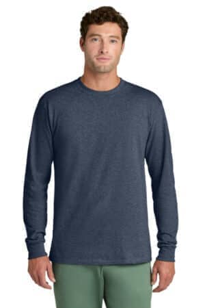 HEATHER NAVY HEATHER NAVY PC54LS port & co long sleeve core cotton tee