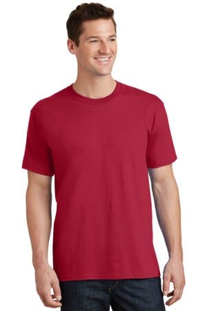 RED PC54T port & company tall core cotton tee