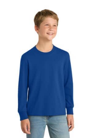 TRUE ROYAL TRUE ROYAL PC54YLS port & co youth long sleeve core cotton tee