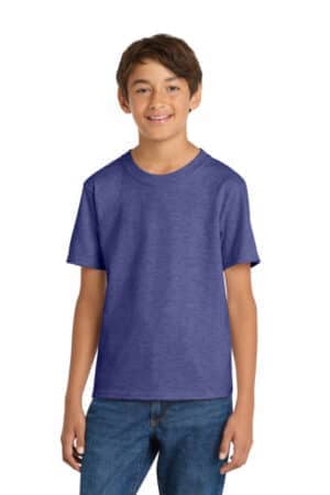 HEATHER PURPLE PC54Y port & co youth core cotton tee