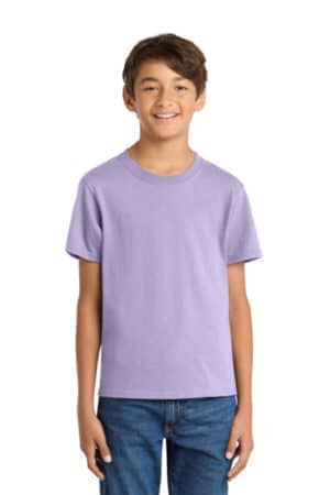 LAVENDER PC54Y port & co youth core cotton tee