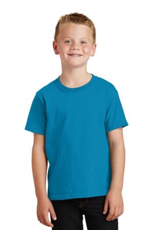 NEON BLUE* PC54Y port & company-youth core cotton tee