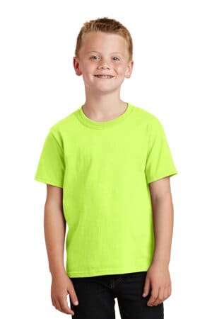 NEON YELLOW* PC54Y port & company-youth core cotton tee