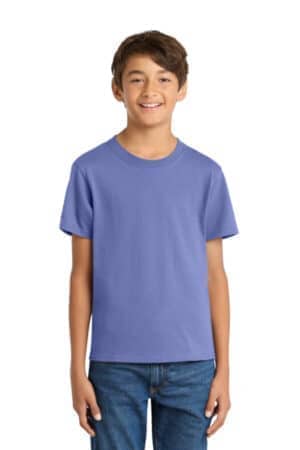 VIOLET PC54Y port & co youth core cotton tee