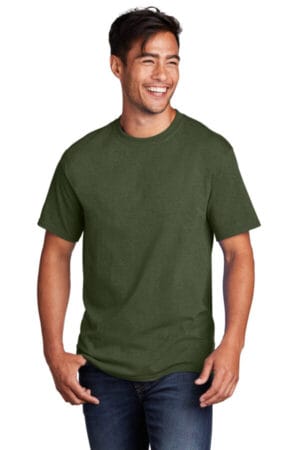 OLIVE DRAB GREEN HEATHER PC54 port & company-core cotton tee