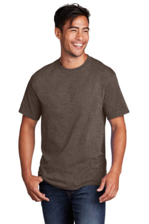 HEATHER DARK CHOCOLATE BROWN PC54 port & company-core cotton tee