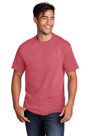 HEATHER RED PC54 port & company-core cotton tee