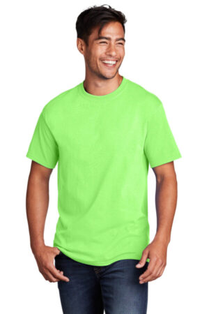 NEON GREEN PC54 port & company-core cotton tee