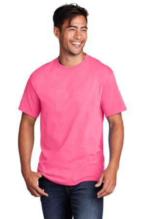 NEON PINK PC54 port & company-core cotton tee