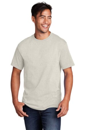 OATMEAL HEATHER PC54 port & co core cotton tee