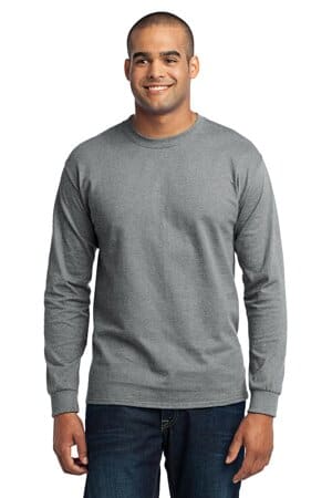 ATHLETIC HEATHER PC55LST port & company tall long sleeve core blend tee