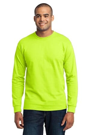 SAFETY GREEN PC55LS port & company-long sleeve core blend tee