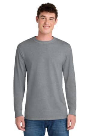 ATHLETIC HEATHER ATHLETIC HEATHER PC55LS port & co long sleeve core blend tee