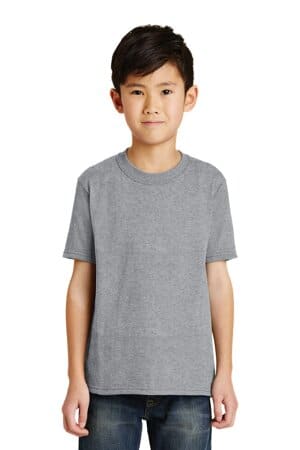 ATHLETIC HEATHER PC55Y port & company-youth core blend tee