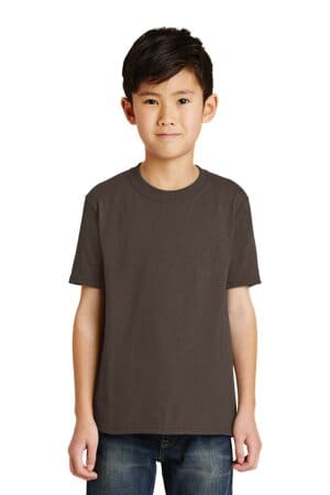 BROWN PC55Y port & company-youth core blend tee