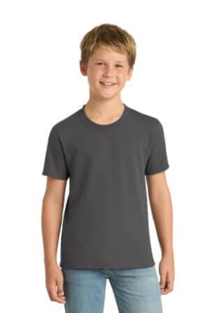 CHARCOAL PC55Y port & co youth core blend tee