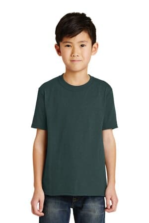 DARK GREEN PC55Y port & company-youth core blend tee