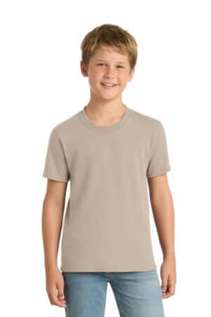 DESERT SAND PC55Y port & co youth core blend tee