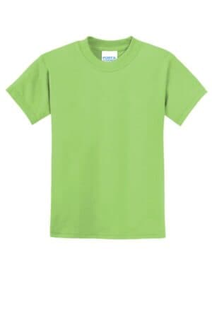 LIME PC55Y port & company-youth core blend tee
