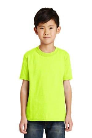 SAFETY GREEN PC55Y port & company-youth core blend tee