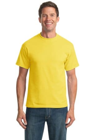 YELLOW PC55T port & company tall core blend tee
