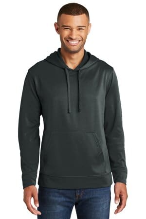 JET BLACK PC590H port & company performance fleece pullover hooded sweatshirt
