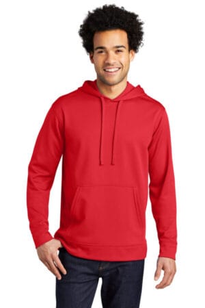 RED PC590H port & company performance fleece pullover hooded sweatshirt