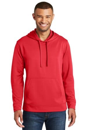 RED PC590H port & company performance fleece pullover hooded sweatshirt