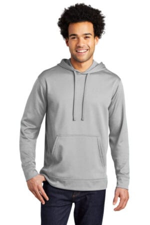 SILVER PC590H port & company performance fleece pullover hooded sweatshirt