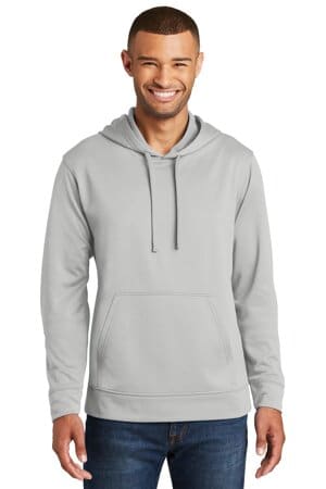 SILVER PC590H port & company performance fleece pullover hooded sweatshirt