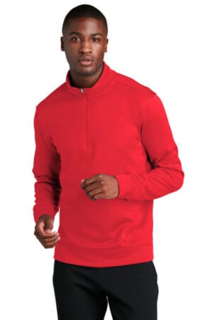 RED PC590Q port & company performance fleece 1/4-zip pullover sweatshirt