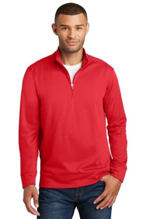 RED PC590Q port & company performance fleece 1/4-zip pullover sweatshirt
